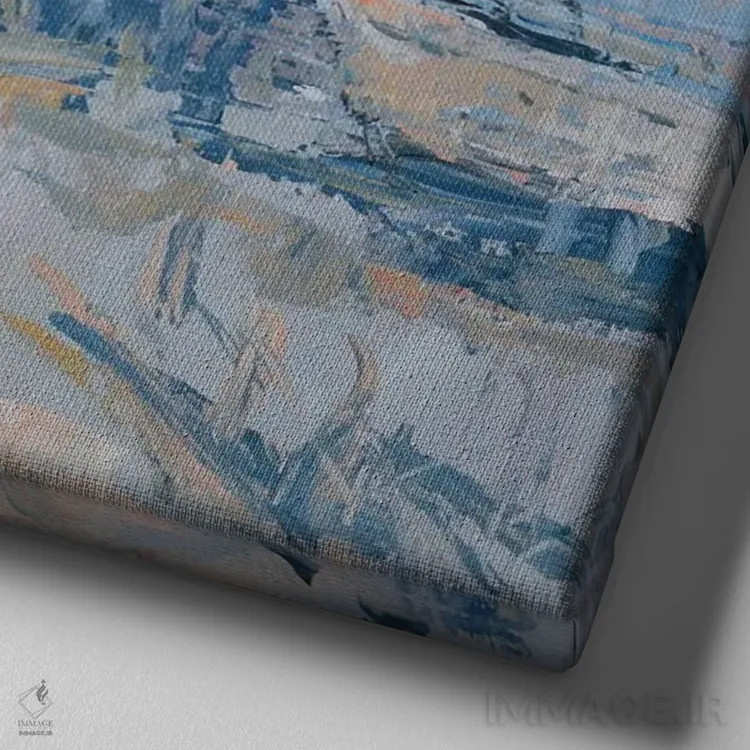 تابلو غروب در مارینا دی سن وینچنزو (ایتالیا) اثر باورا آسهوا - نمای نزدیک بافت بوم