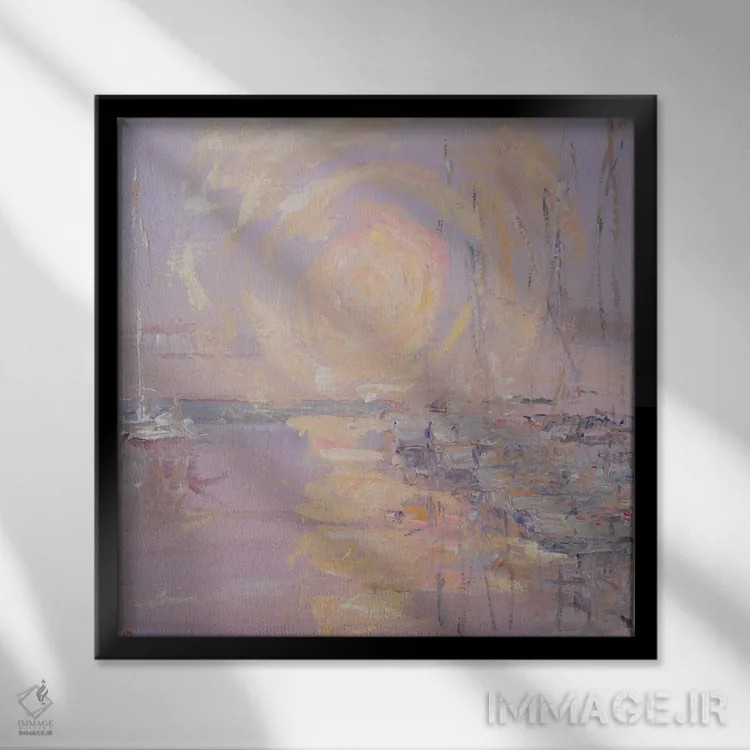 تابلو انقلاب خورشیدی در مارینا دی سن وینچنزو (ایتالیا) اثر باورا آسهوا - نمای قابدار مشکی