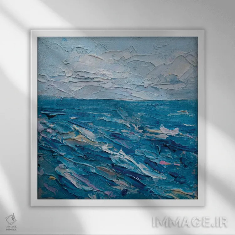 تابلو اقیانوس اطلس شمالی اثر باورا آسهوا - نمای قابدار سفید