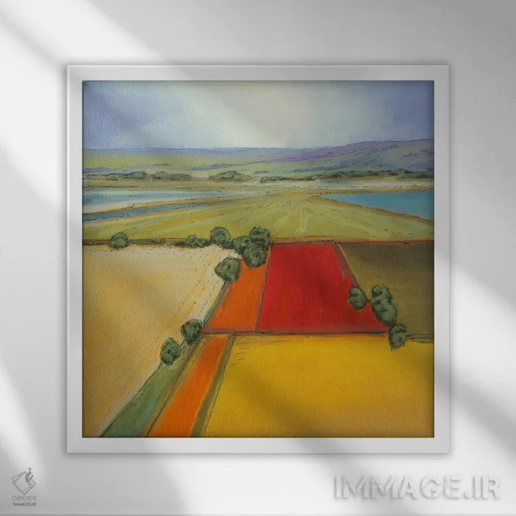 تابلو مزرعه باز یک اثر دان بردشا - نمای قابدار سفید