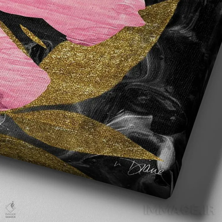 تابلو رز سیاه دو اثر دایان استیمسون - نمای نزدیک بافت بوم