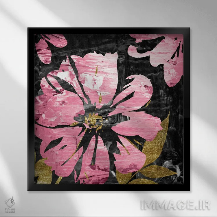 تابلو رز سیاه دو اثر دایان استیمسون - نمای قابدار مشکی