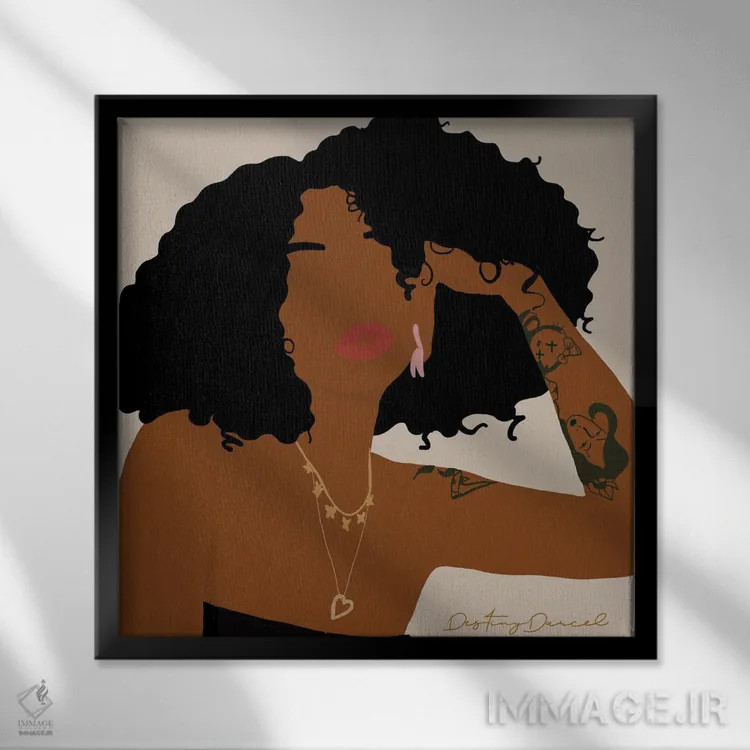 تابلو موی بزرگ اثر دستینی دارسل - نمای قابدار مشکی