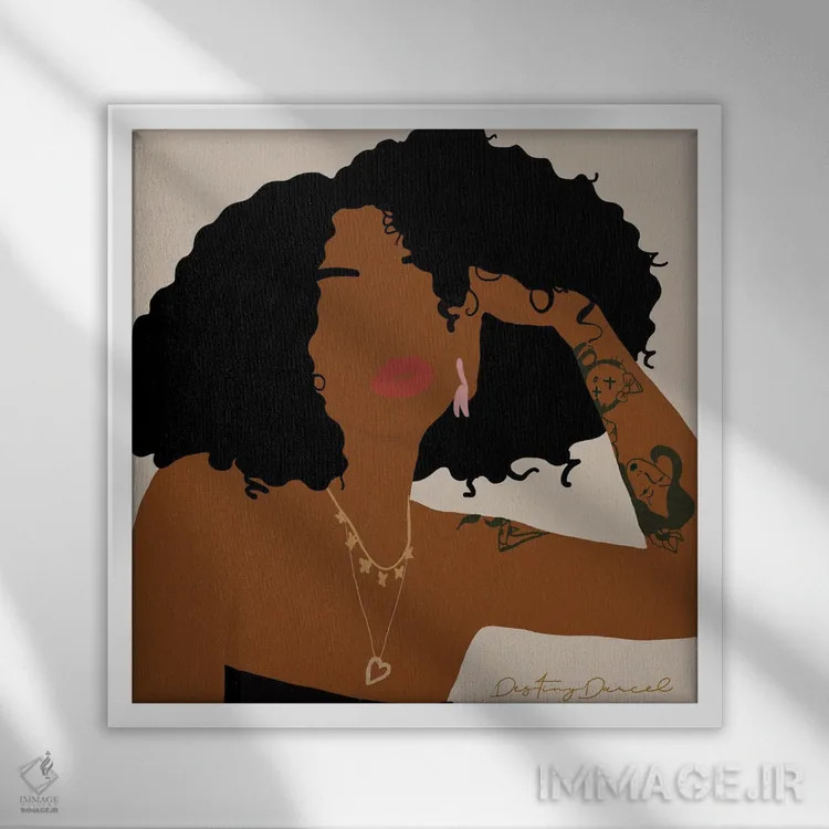 تابلو موی بزرگ اثر دستینی دارسل - نمای قابدار سفید