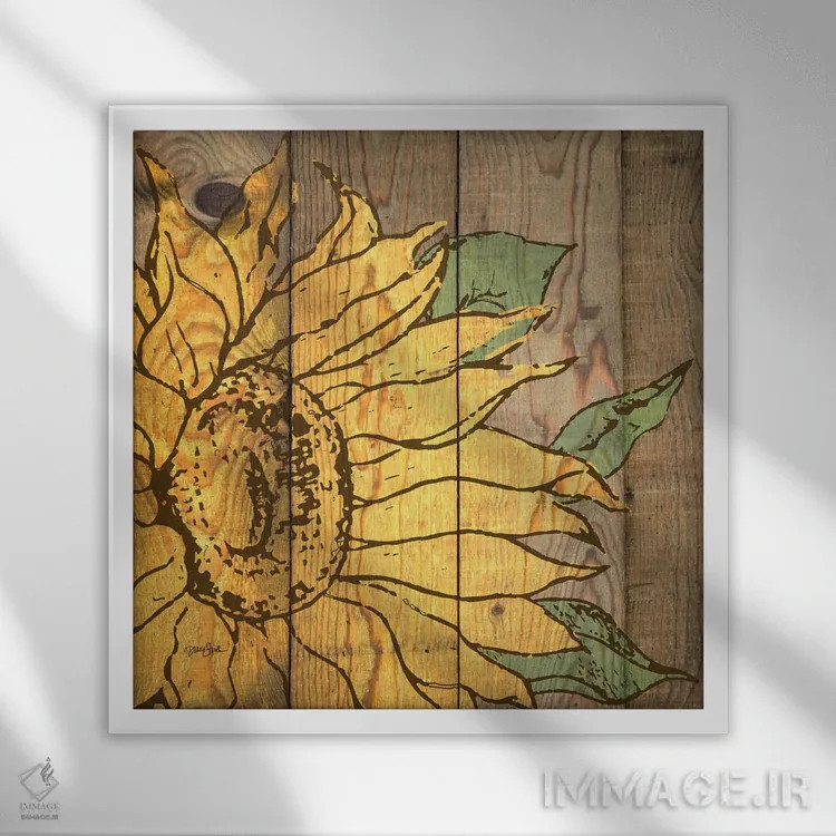 تابلو آفتابگردان روستایی دو اثر دایان استیمسون - نمای قابدار سفید