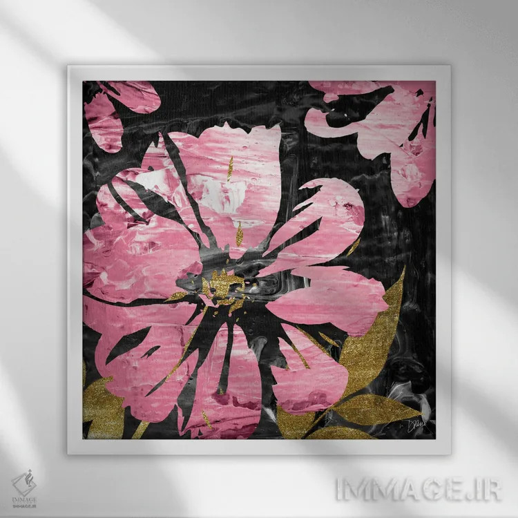 تابلو رز سیاه دو اثر دایان استیمسون - نمای قابدار سفید