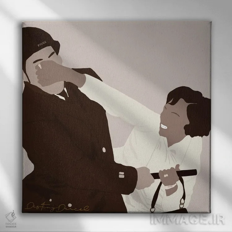 تابلو زن سیاه؛ با وقار، زیبا و جسور اثر دستینی دارسل - نمای روبهرو روی دیوار