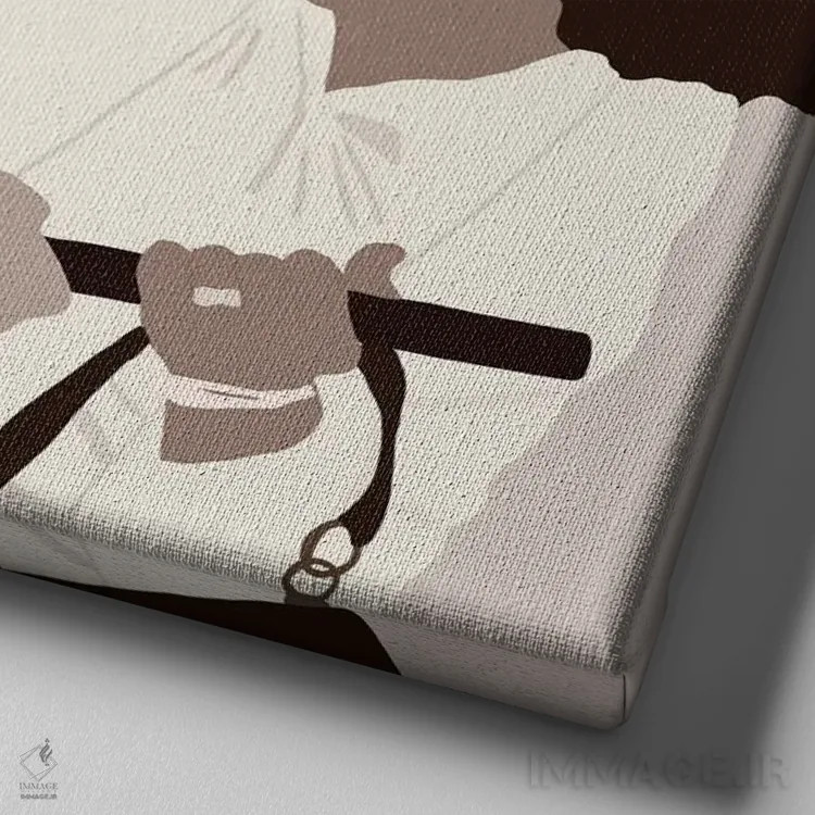 تابلو زن سیاه؛ با وقار، زیبا و جسور اثر دستینی دارسل - نمای نزدیک بافت بوم