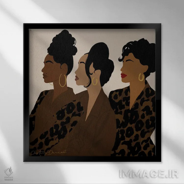 تابلو اِن ووگ (مد روز) اثر دستینی دارسل - نمای قابدار مشکی