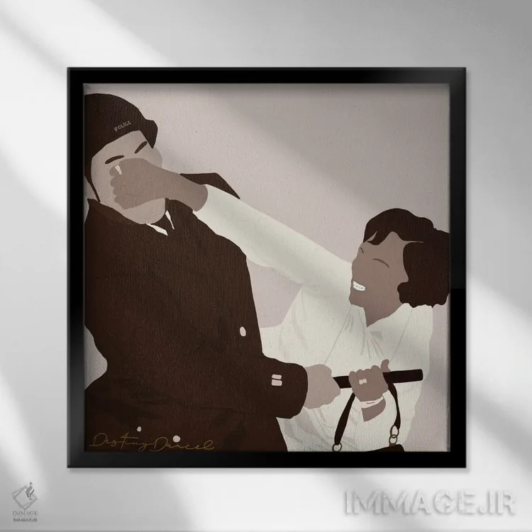 تابلو زن سیاه؛ با وقار، زیبا و جسور اثر دستینی دارسل - نمای قابدار مشکی