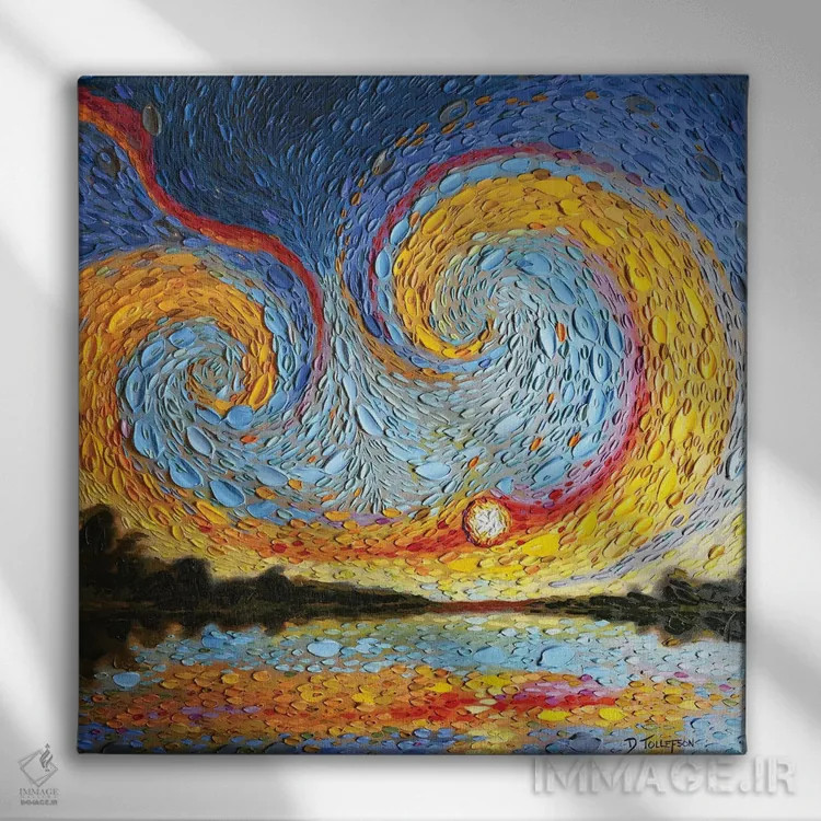 تابلو آسمان فوتیفار اثر دنا تولفسون - نمای روبهرو روی دیوار