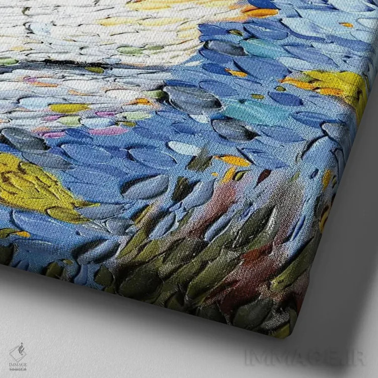 تابلو عشق ابدی اثر دنا تولفسون - نمای نزدیک بافت بوم