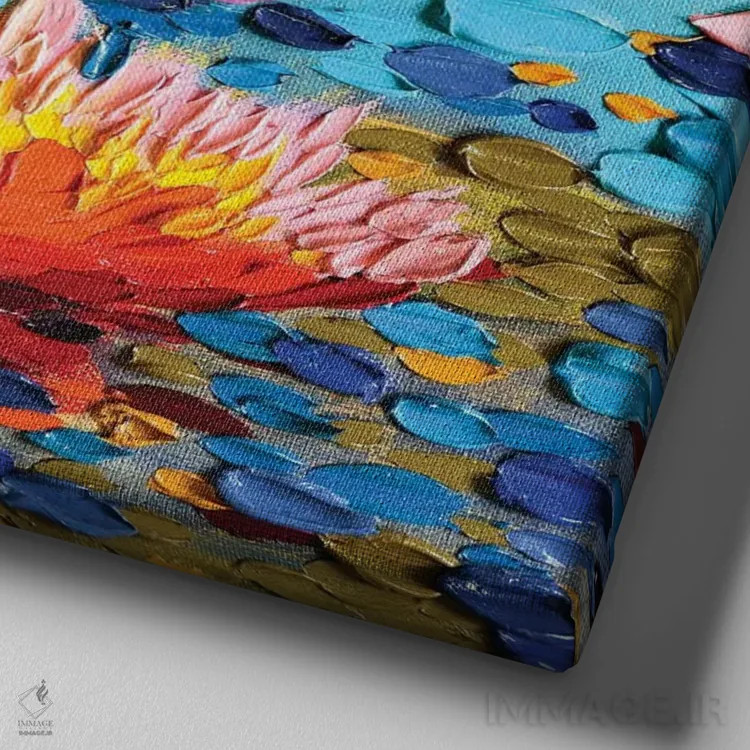 تابلو زیبایی آمریکایی دو اثر دنا تولفسون - نمای نزدیک بافت بوم