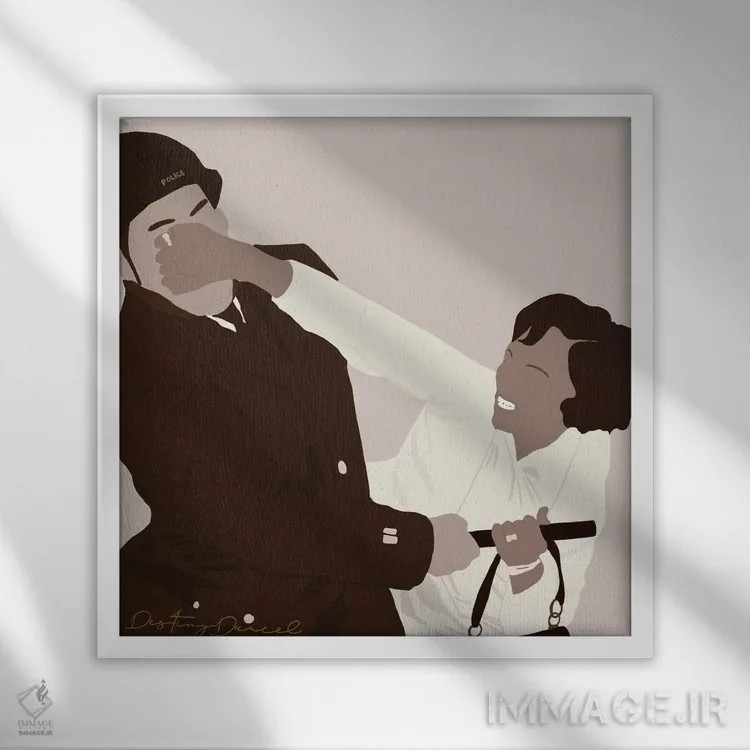 تابلو زن سیاه؛ با وقار، زیبا و جسور اثر دستینی دارسل - نمای قابدار سفید