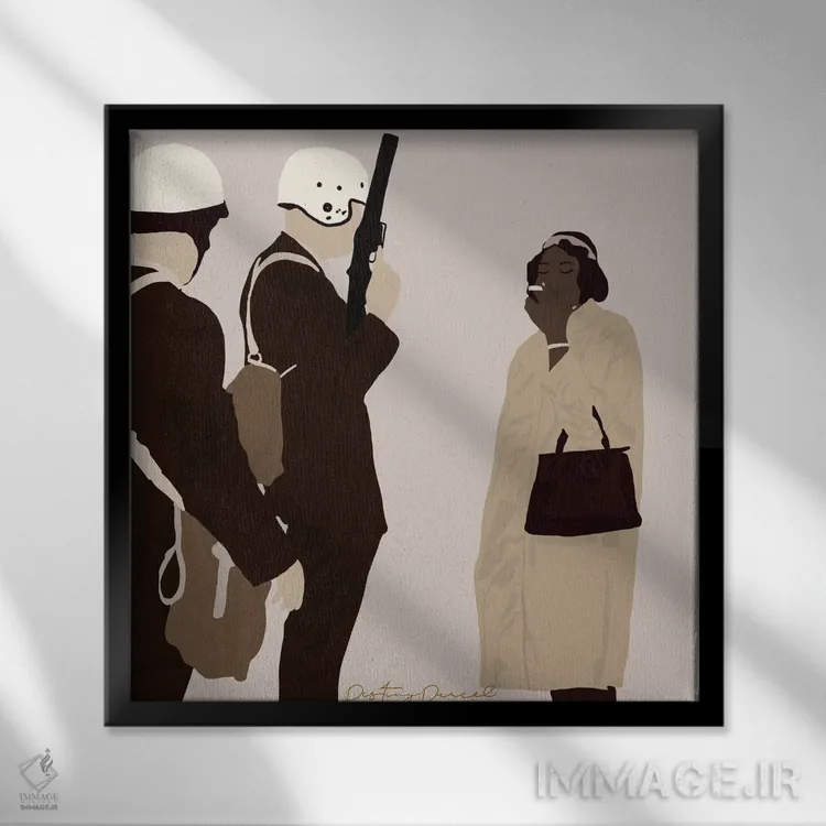 تابلو بیخیال اثر دستینی دارسل - نمای قابدار مشکی