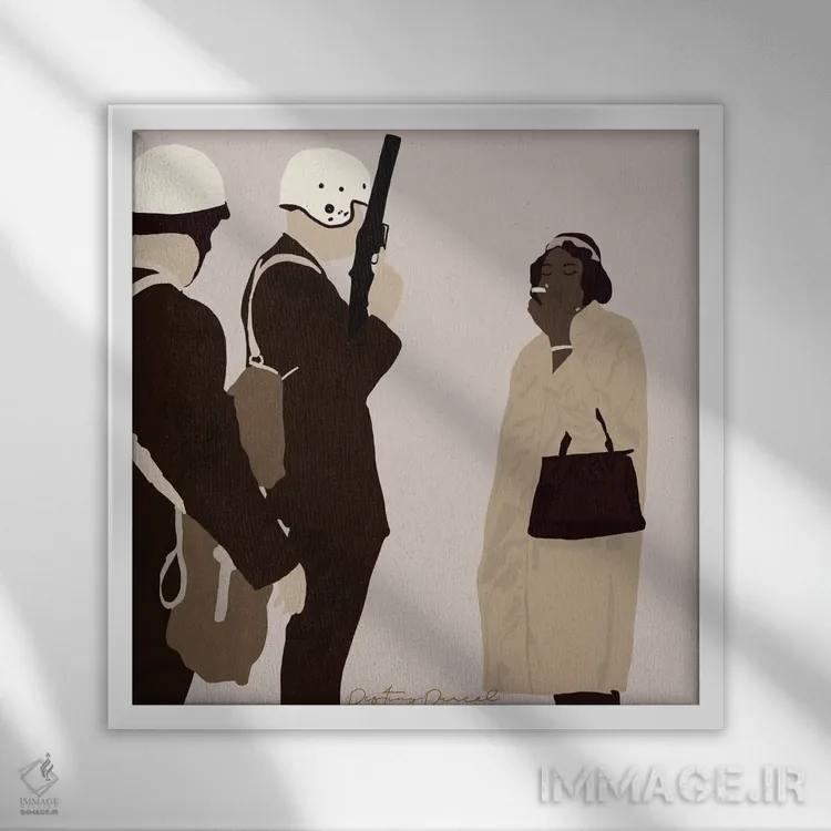 تابلو بیخیال اثر دستینی دارسل - نمای قابدار سفید