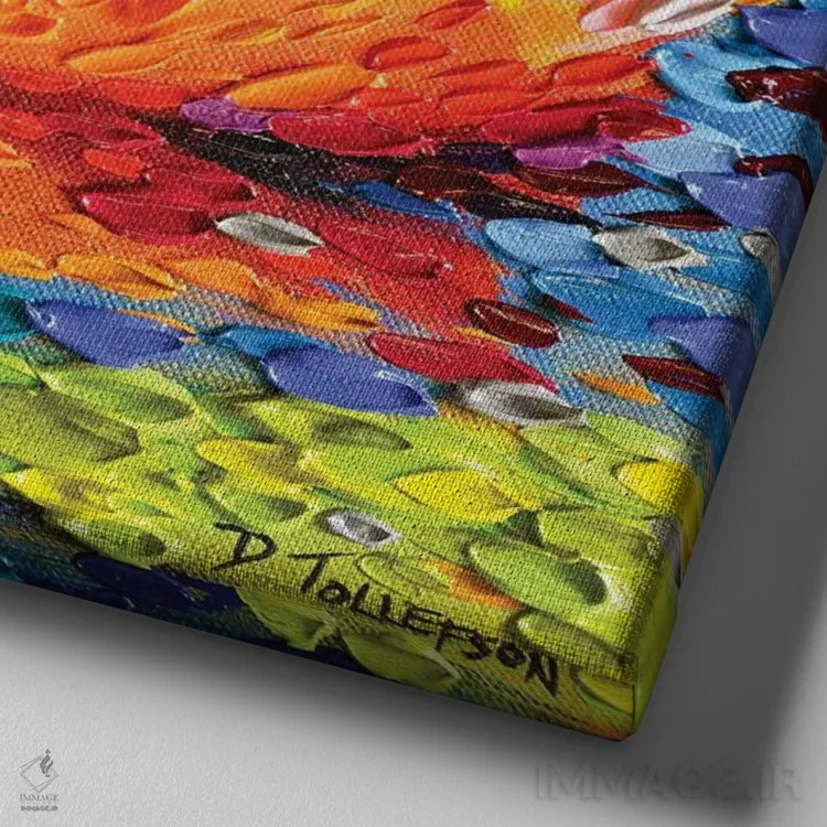 تابلو الهام عشق اثر دنا تولفسون - نمای نزدیک بافت بوم