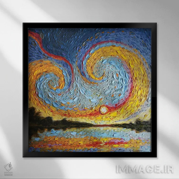 تابلو آسمان فوتیفار اثر دنا تولفسون - نمای قابدار مشکی