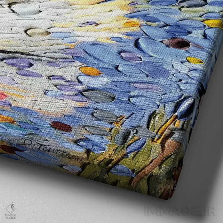 تابلو ای روز مبارک اثر دنا تولفسون - نمای نزدیک بافت بوم