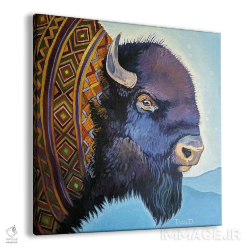 تابلو یاک رنگارنگ اثر دیانا تیتووا - نمای پرسپکتیو محصول