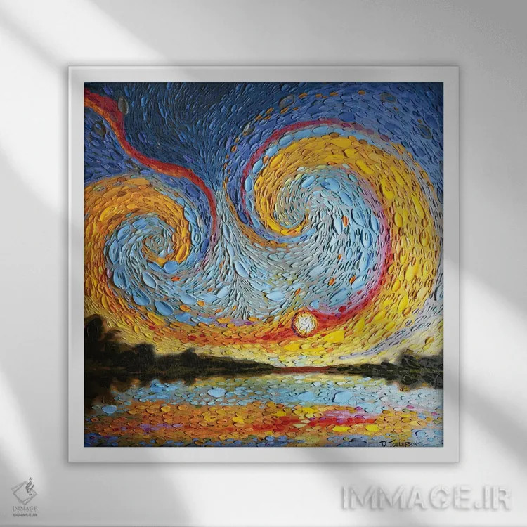 تابلو آسمان فوتیفار اثر دنا تولفسون - نمای قابدار سفید