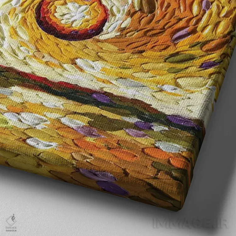 تابلو آسمان ربکا دو اثر دنا تولفسون - نمای نزدیک بافت بوم