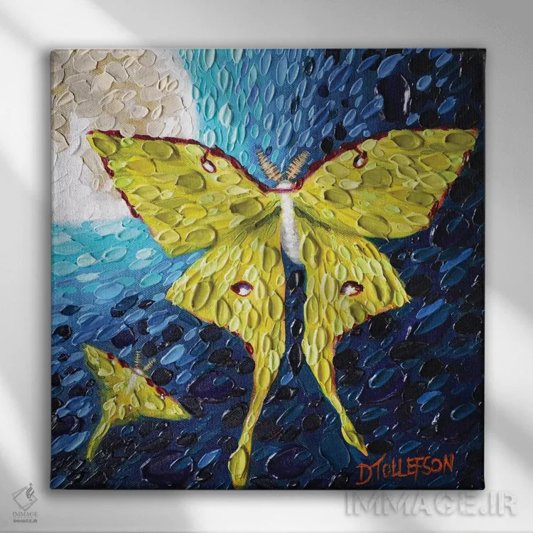 تابلو عشق مهتابی اثر دنا تولفسون - نمای روبهرو روی دیوار