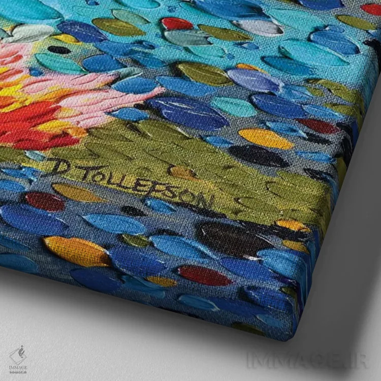 تابلو شکوه تابستان اثر دنا تولفسون - نمای نزدیک بافت بوم