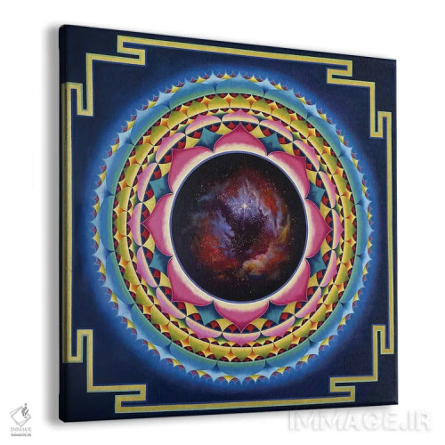 تابلو مندالای گل کیهانی اثر دیانا تیتووا - نمای پرسپکتیو محصول