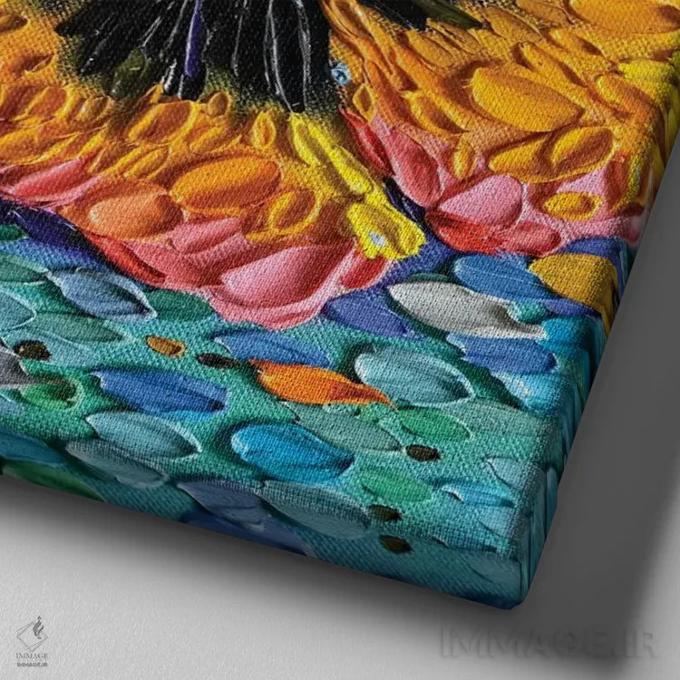 تابلو قرار دوم اثر دنا تولفسون - نمای نزدیک بافت بوم