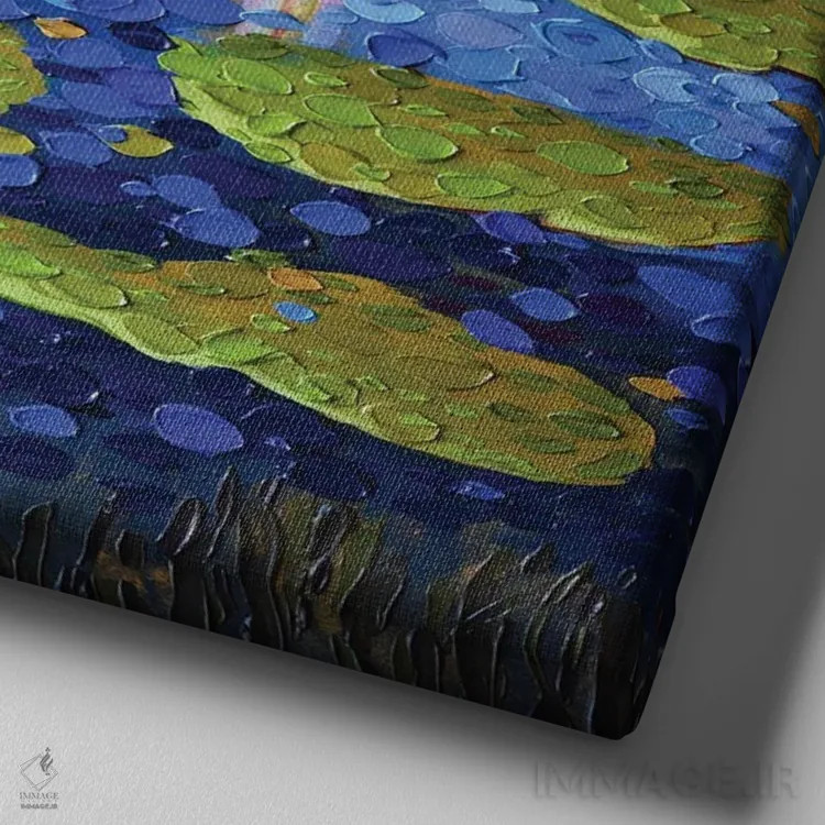 تابلو آرامش در صورتی اثر دنا تولفسون - نمای نزدیک بافت بوم