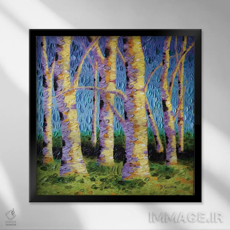 تابلو باغ شاعرانه اثر دنا تولفسون - نمای قابدار مشکی