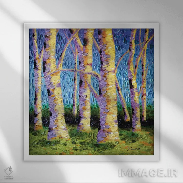 تابلو باغ شاعرانه اثر دنا تولفسون - نمای قابدار سفید