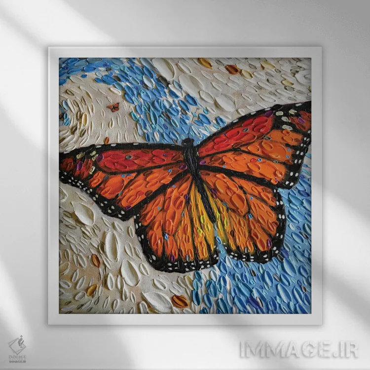 تابلو سفر شاهپروانه دو اثر دنا تولفسون - نمای قابدار سفید