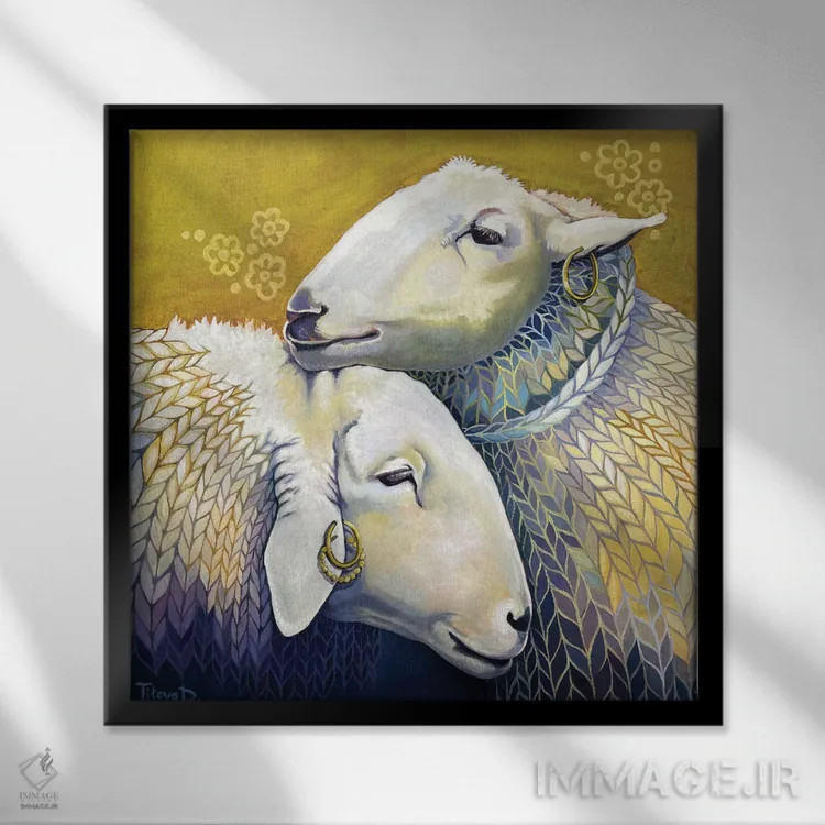 تابلو دختران زیبا اثر دیانا تیتووا - نمای قابدار مشکی