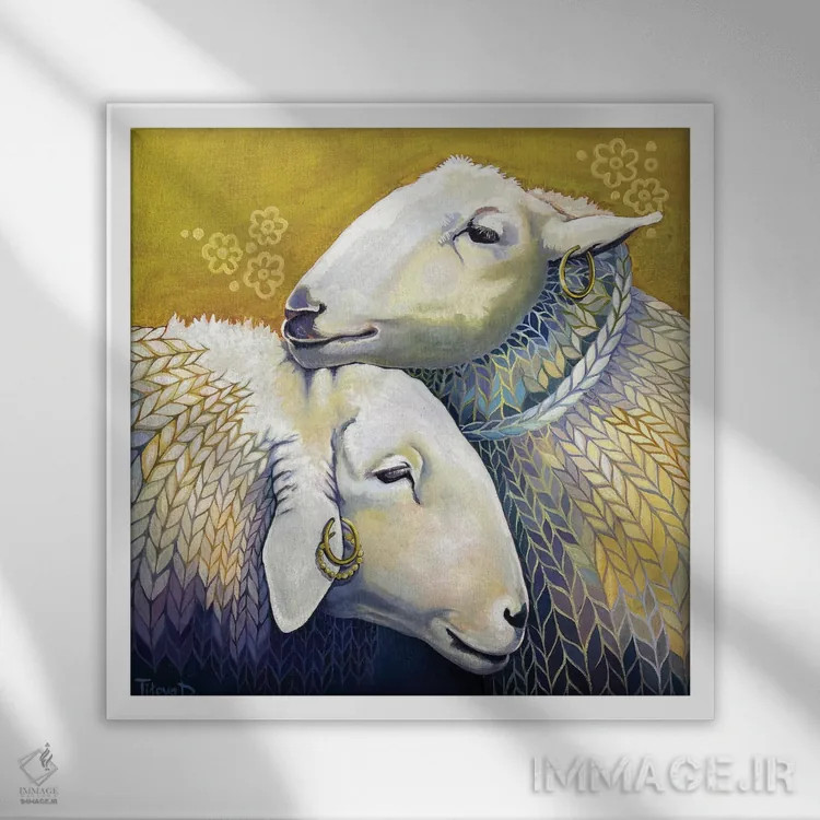 تابلو دختران زیبا اثر دیانا تیتووا - نمای قابدار سفید