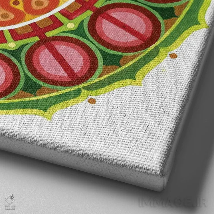 تابلو مندالای عشق اثر دیانا تیتووا - نمای نزدیک بافت بوم