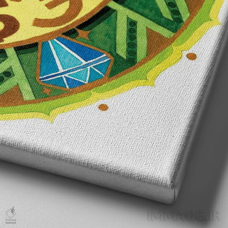 تابلو مندالای ثروت اثر دیانا تیتووا - نمای نزدیک بافت بوم