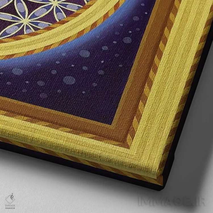 تابلو گل بنفش زندگی اثر دیانا تیتووا - نمای نزدیک بافت بوم