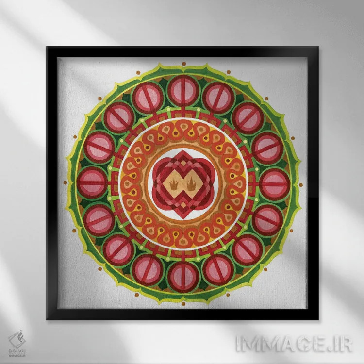 تابلو مندالای عشق اثر دیانا تیتووا - نمای قابدار مشکی