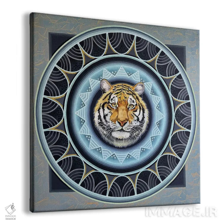 تابلو مندالای ببر سیبری اثر دیانا تیتووا - نمای پرسپکتیو محصول