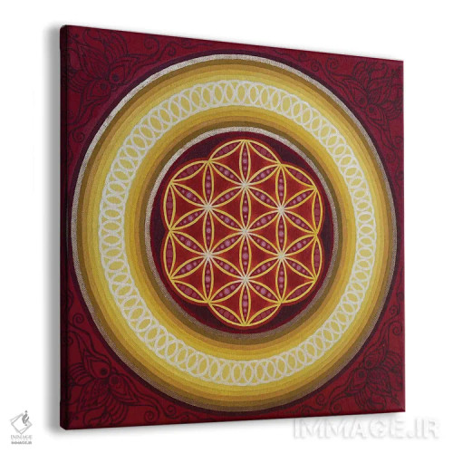 تابلو گل قرمز زندگی اثر دیانا تیتووا - نمای پرسپکتیو محصول