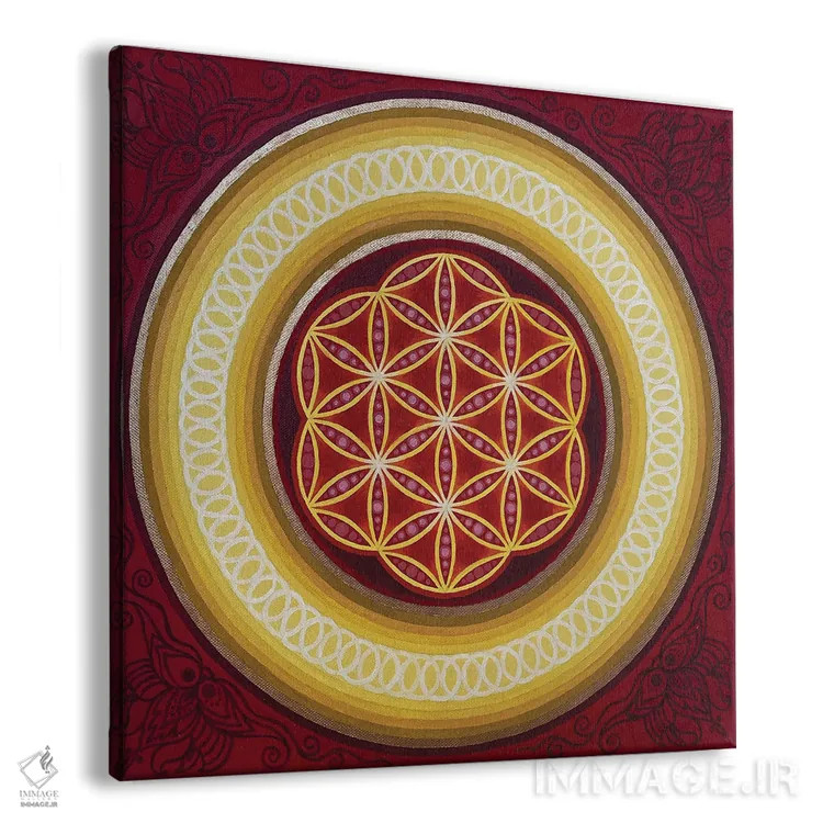 تابلو گل قرمز زندگی اثر دیانا تیتووا - نمای پرسپکتیو محصول