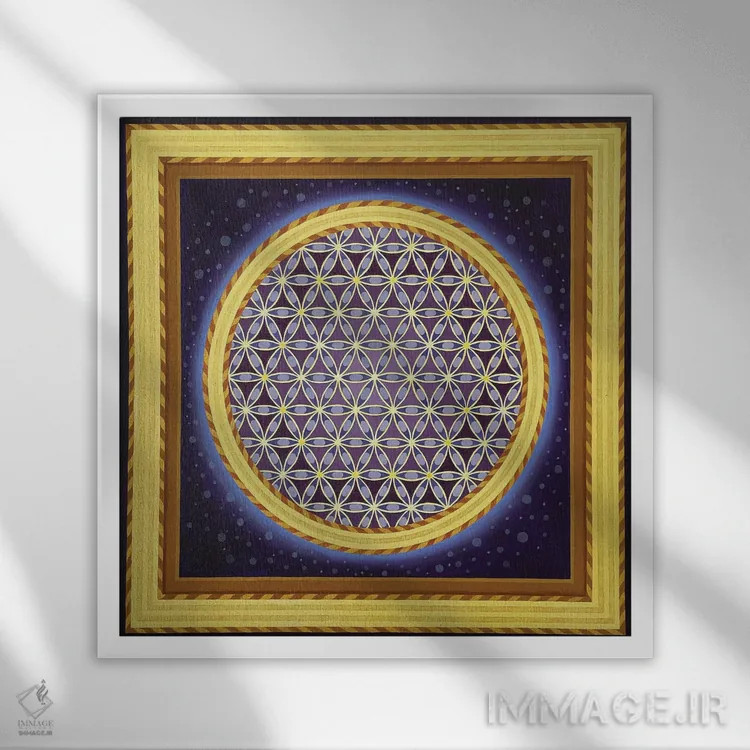 تابلو گل بنفش زندگی اثر دیانا تیتووا - نمای قابدار سفید