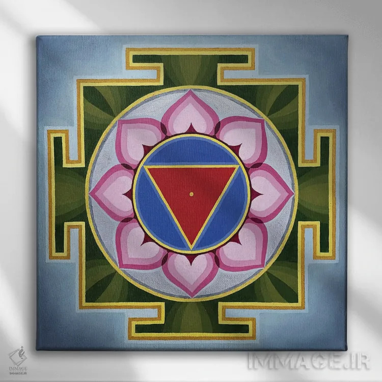 تابلو تارا یانترا یک اثر دیانا تیتووا - نمای روبهرو روی دیوار