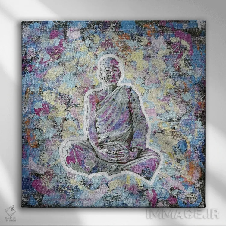 تابلو خارج شدن ذهن از دغدغهها اثر دیانا تیتووا - نمای روبهرو روی دیوار