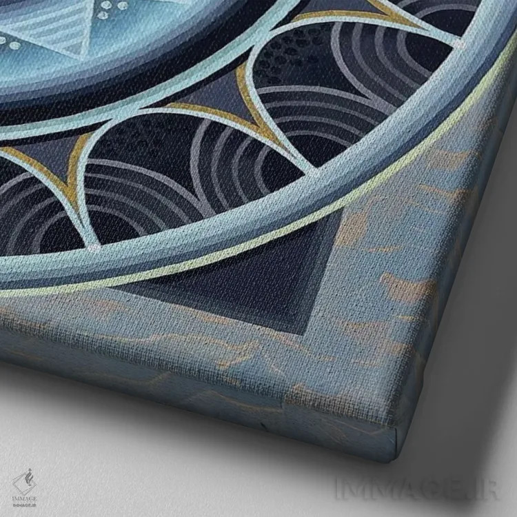 تابلو مندالای ببر سیبری اثر دیانا تیتووا - نمای نزدیک بافت بوم