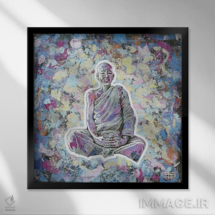 تابلو خارج شدن ذهن از دغدغهها اثر دیانا تیتووا - نمای قابدار مشکی