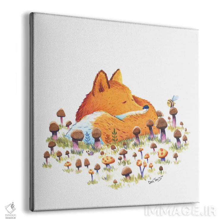 تابلو روباه و قارچها اثر دن تاویس - نمای پرسپکتیو محصول