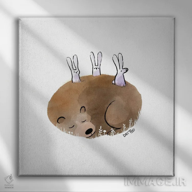 تابلو خرگوش نگهبان اثر دن تاویس - نمای روبهرو روی دیوار